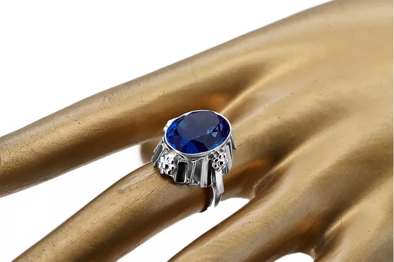 Sterling silver 925 Sapphire Ring Vintage craft vrc043s